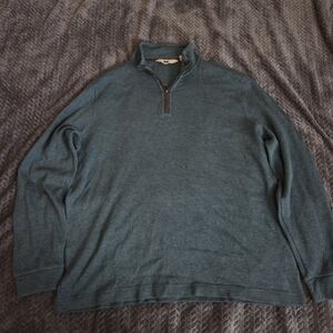 Men's Teal Quarter-Zip Sweater